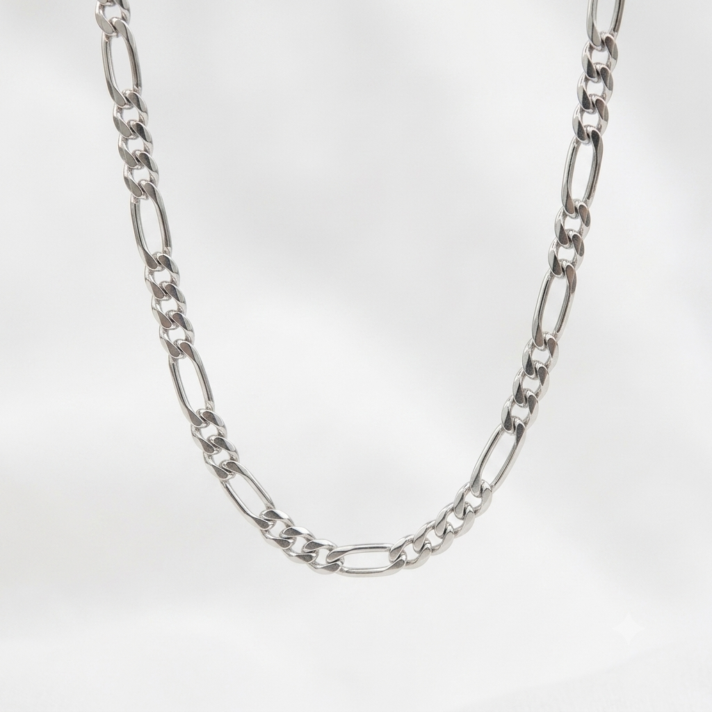 925 - 3MM Sterling  Silver  Figaro Chain