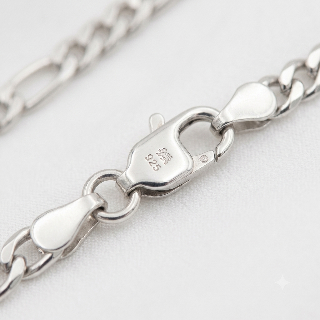 925 - 3MM Sterling  Silver  Figaro Chain