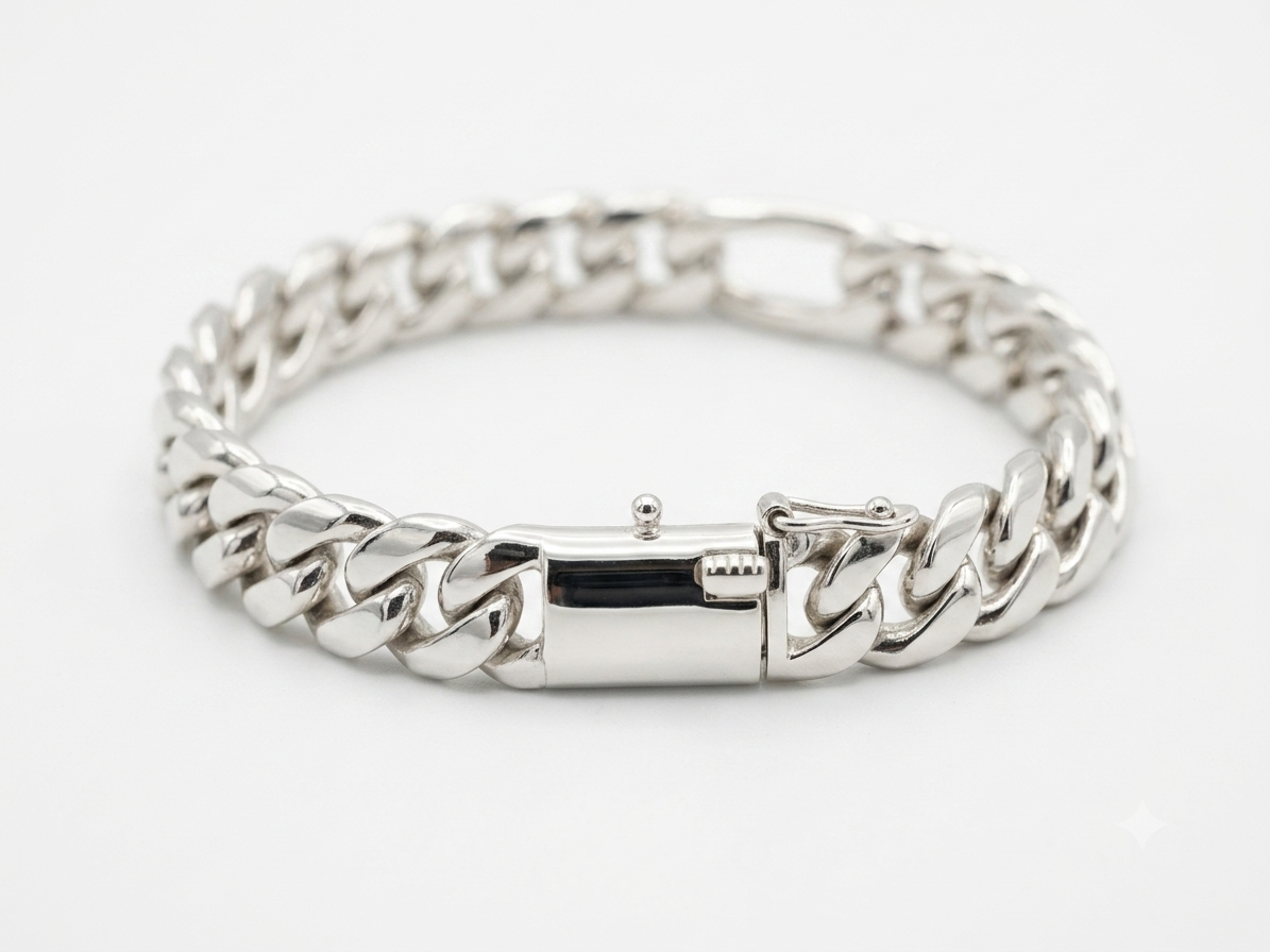 925 - 10MM Curb Cuban Link Bracelet for Men
