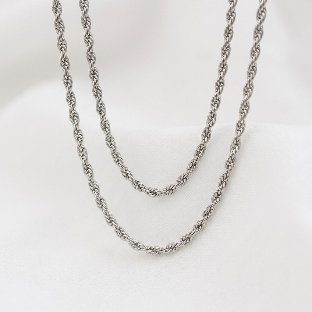 925 - 3MM Sterling  Silver Rope Chain
