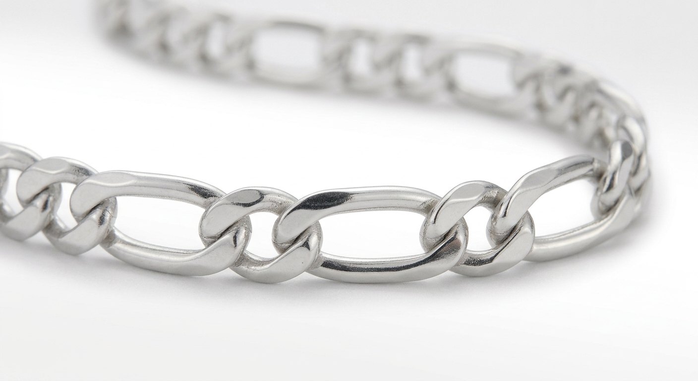 3MM 925 Sterling Silver Figaro Chain Bracelet for Men